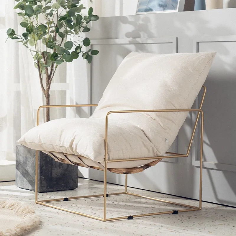 

Nordic lazy sofa wrought iron single sofa chair clothing store milk tea shop leisure chair creative