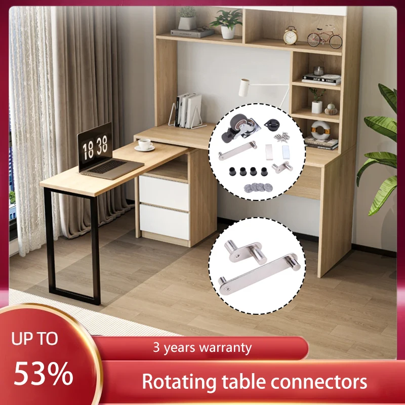 90 Degree Heavy-Duty Small Whirlwind Rotating Desk Hardware Multi-Functional Folding Desktop Dining Table Furniture Connector