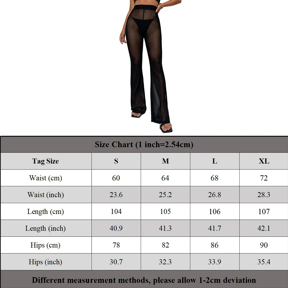 Calças de férias diárias biquíni praia feminino respirável confortável cobrir elástico flexível malha quente transparente