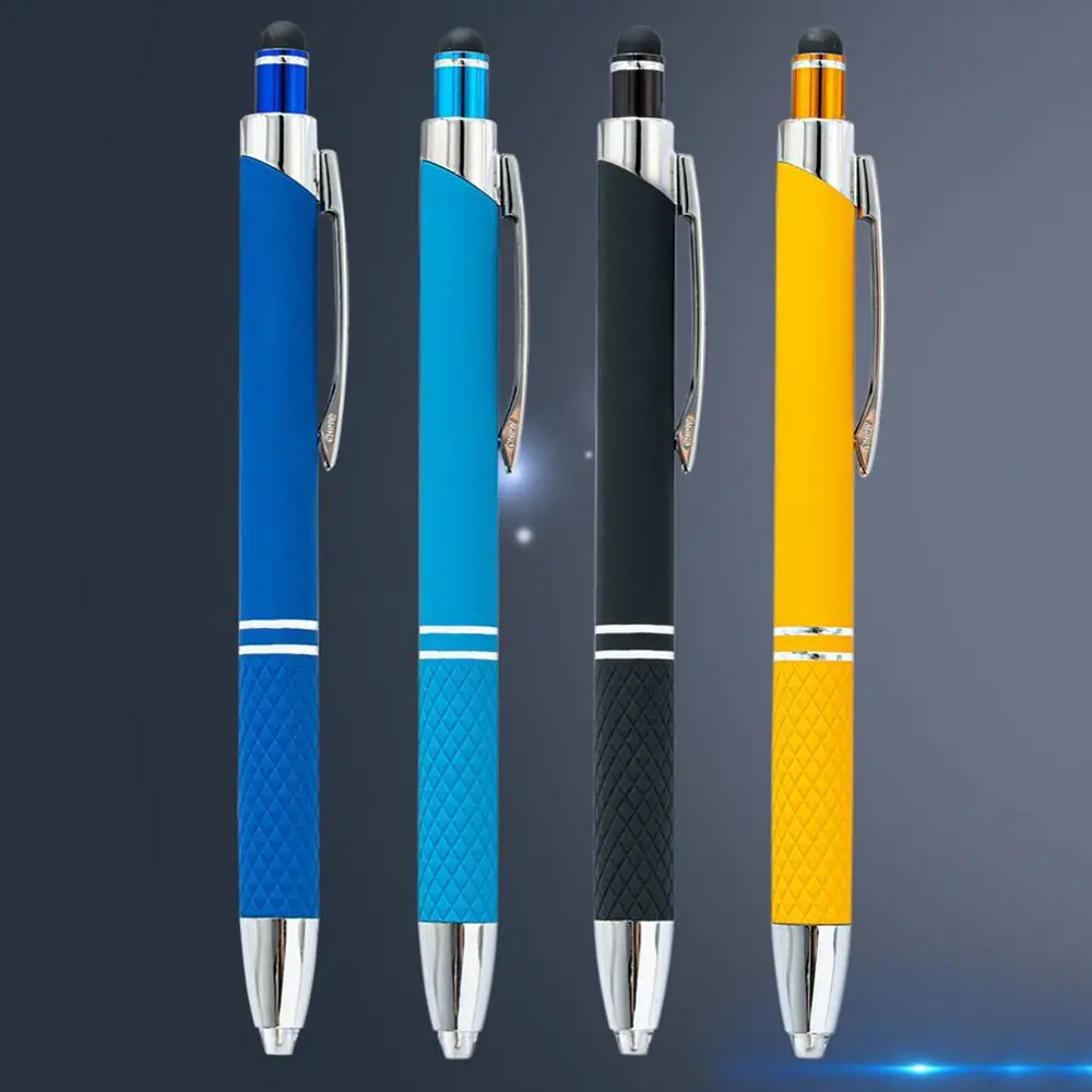 2PCS Metal Screen Touch Gadgets With LED Light Multi-function Pen Outdoor Tool Capacitive Pen Ballpoint Pen