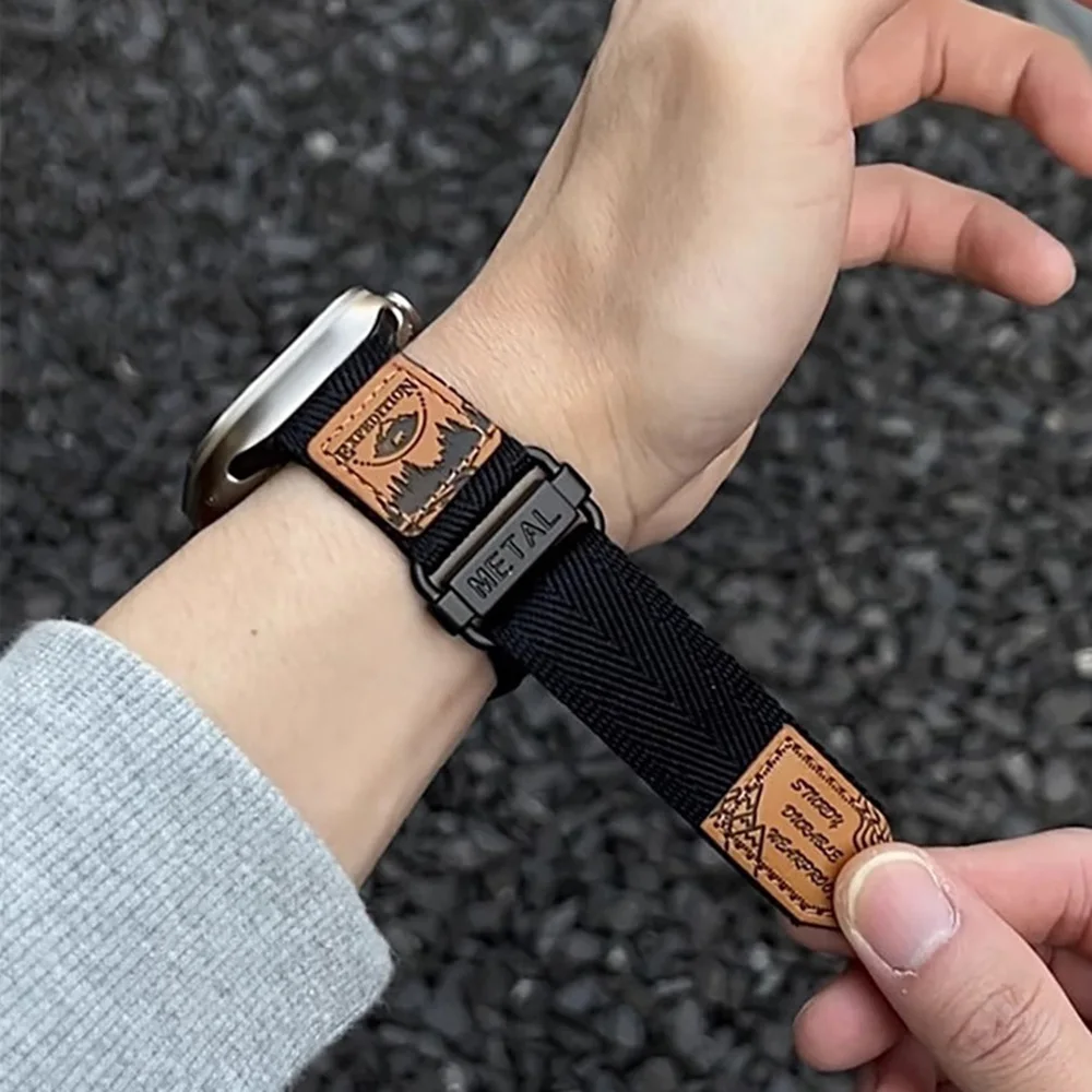 Loop-Nylon-Sportarmband für Apple Watch 49mm 46mm 45 44 42 40mm Sport-Mountain-Strap iWatch Ultra SE 11 10 9 8 7 6 5 4 – Detail 2