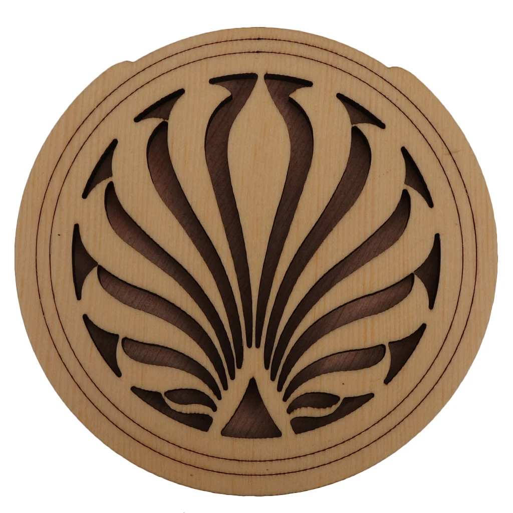 Universal 41inch Folk Guitar Soundhole Cover Wooden Sponge Sound Buffer Protector for Acoustic Amplifier