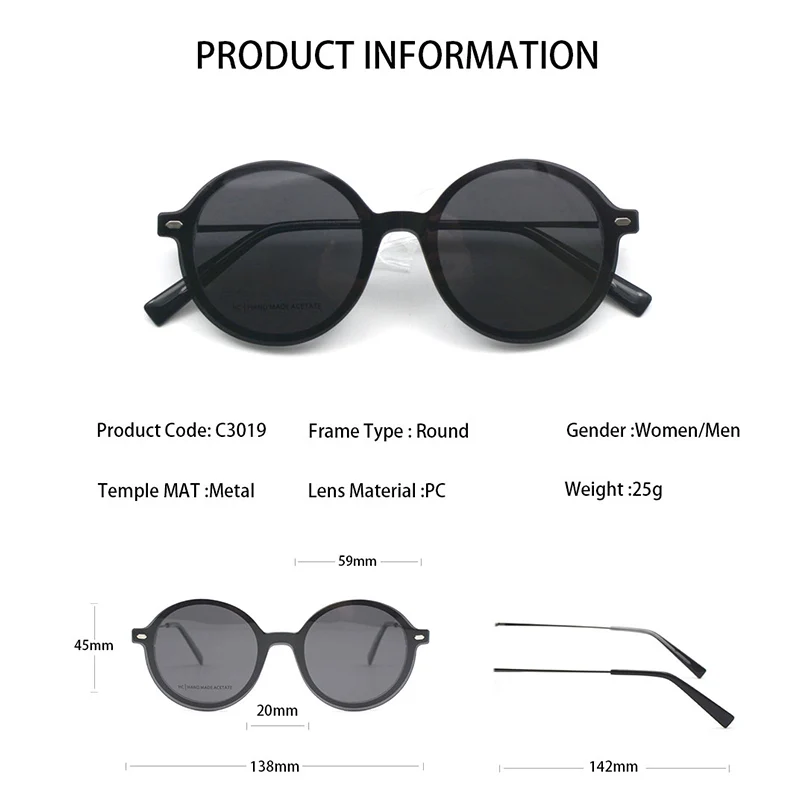 KANDREA Metal Round Vintage Sunglasses Women Man Magnetic Glasses Clip on Brand Designer Optical Myopia Eyeglasses Frame C3019