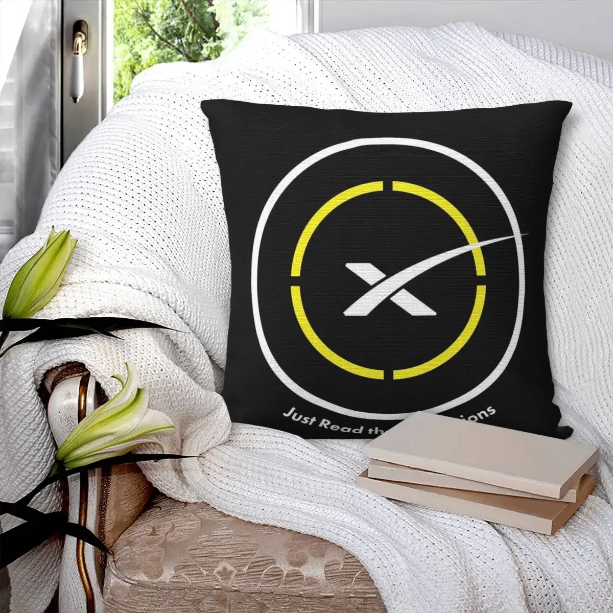 Just Read The Instructions Space X Landing Pad Pillowcase Cover Cushion Comfort Throw Pillow Sofa Decorative Cushions Used