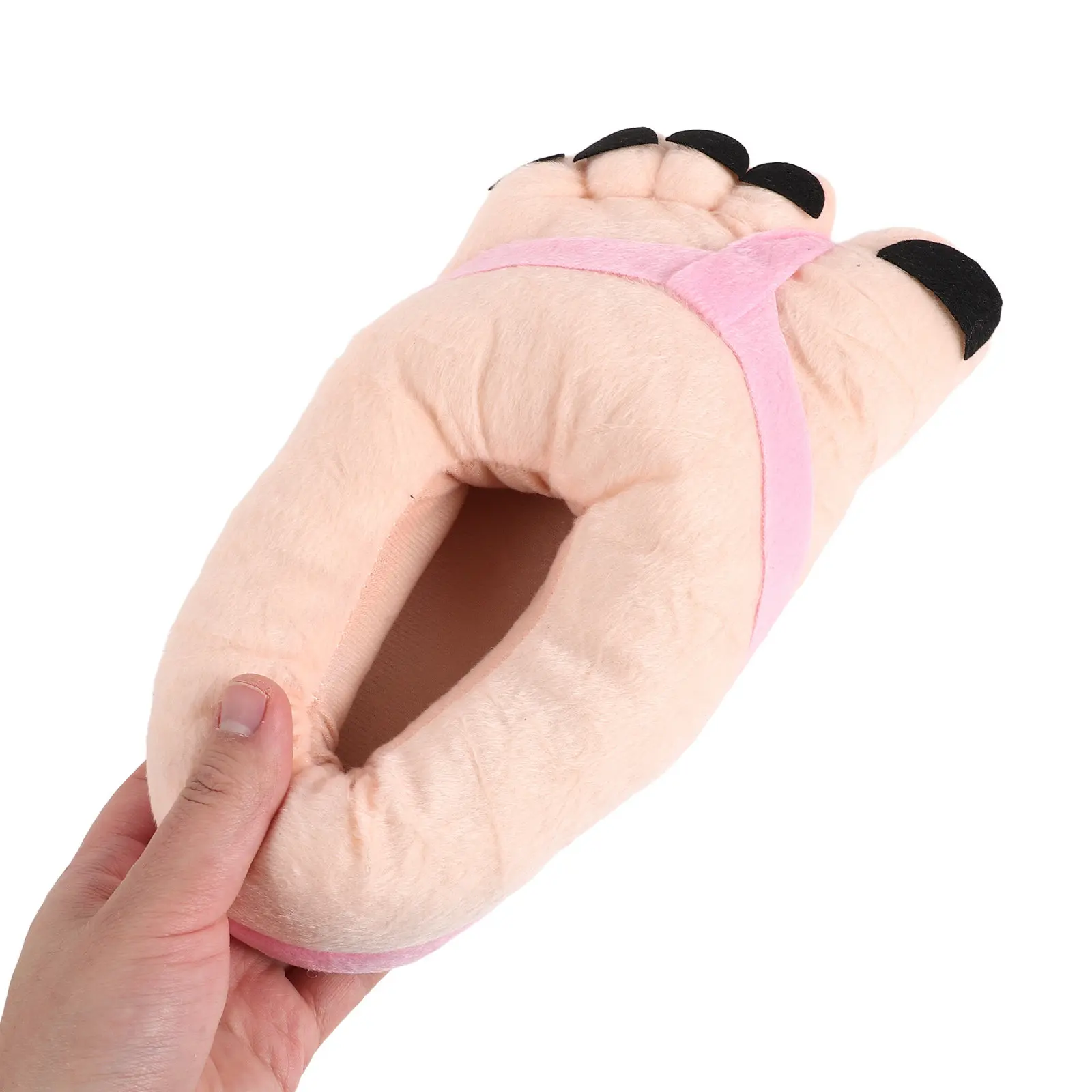 

1Pair Funny Giant Feet Slippers Big Toe Shoes Cartoon Toe Design Soft Cotton Indoor Slippers for Men Women Warm Novelty Winter