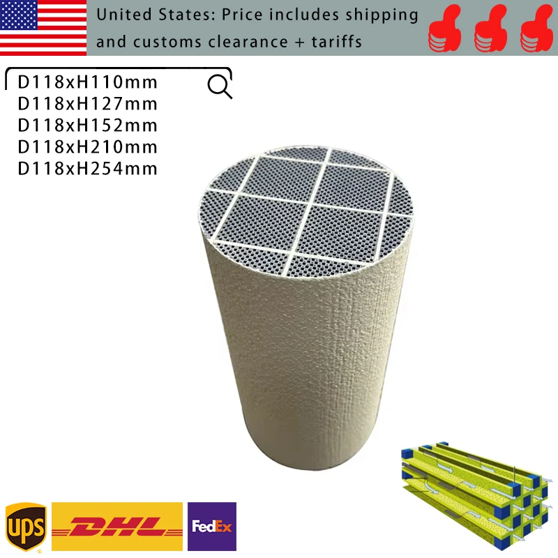 

118 мм сажевый фильтр (DPF) из карбида кремния для дизельных двигателей, аналог, для удаления твердых частиц