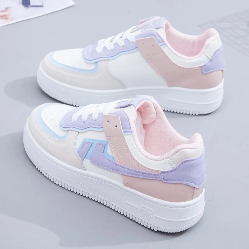 Of White Women Sneakers White Pink Tennis Lovely Casual Shoes Female Student Blue Low Top Platform Flats Ladies Vulcanize Shoes