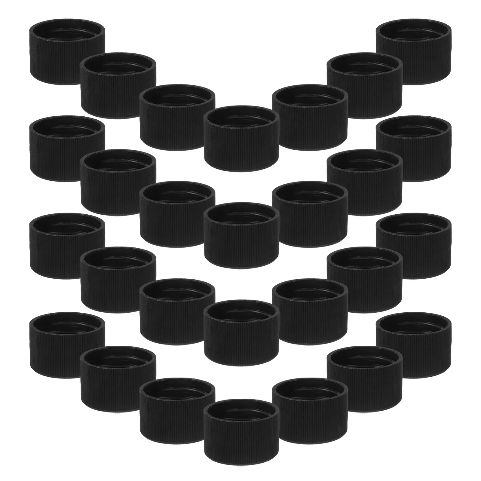 100Pcs Essential Oil Bottle Caps 28Mm Threaded Black Anti Slip Stripes Easy Install Tight Seal for Aromatherapy Glass Roller view 3