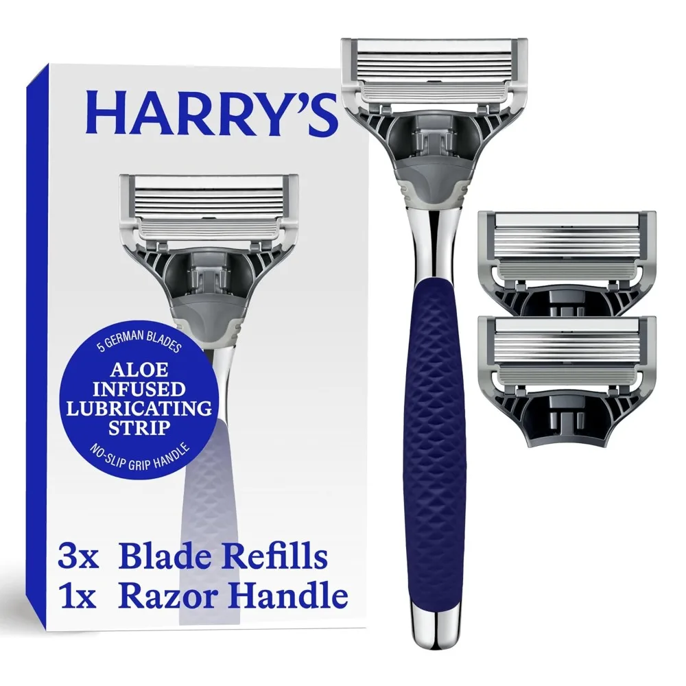 

Shaving Kit for Men - Razor Handle and 3 Razor Blade Refill Cartridges - German Engineered - Chrome Edition