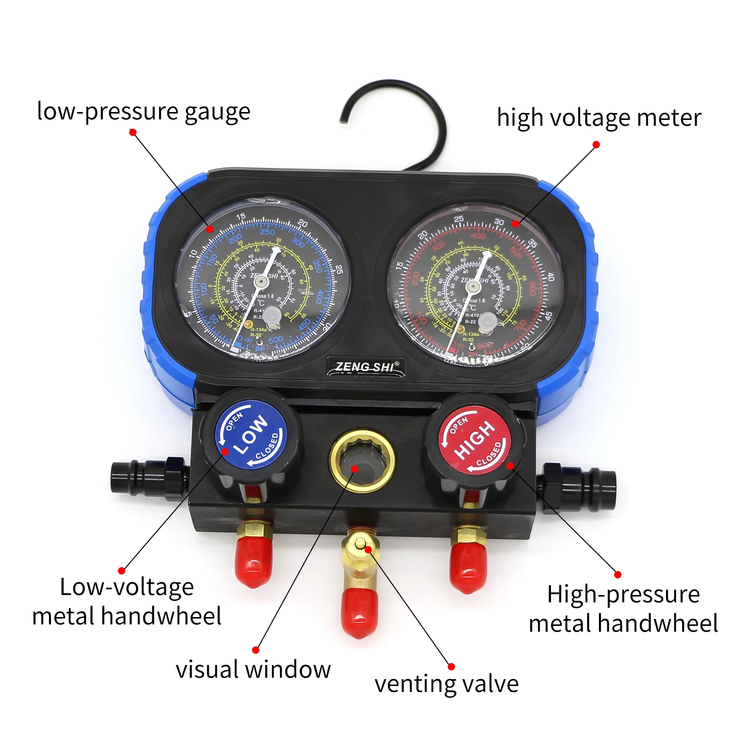 AC Diagnostic Manifold Gauge Set for Refrigerant Charging Air-conditioning Refrigerant Pressure Gauge Kits Car Repair Tool