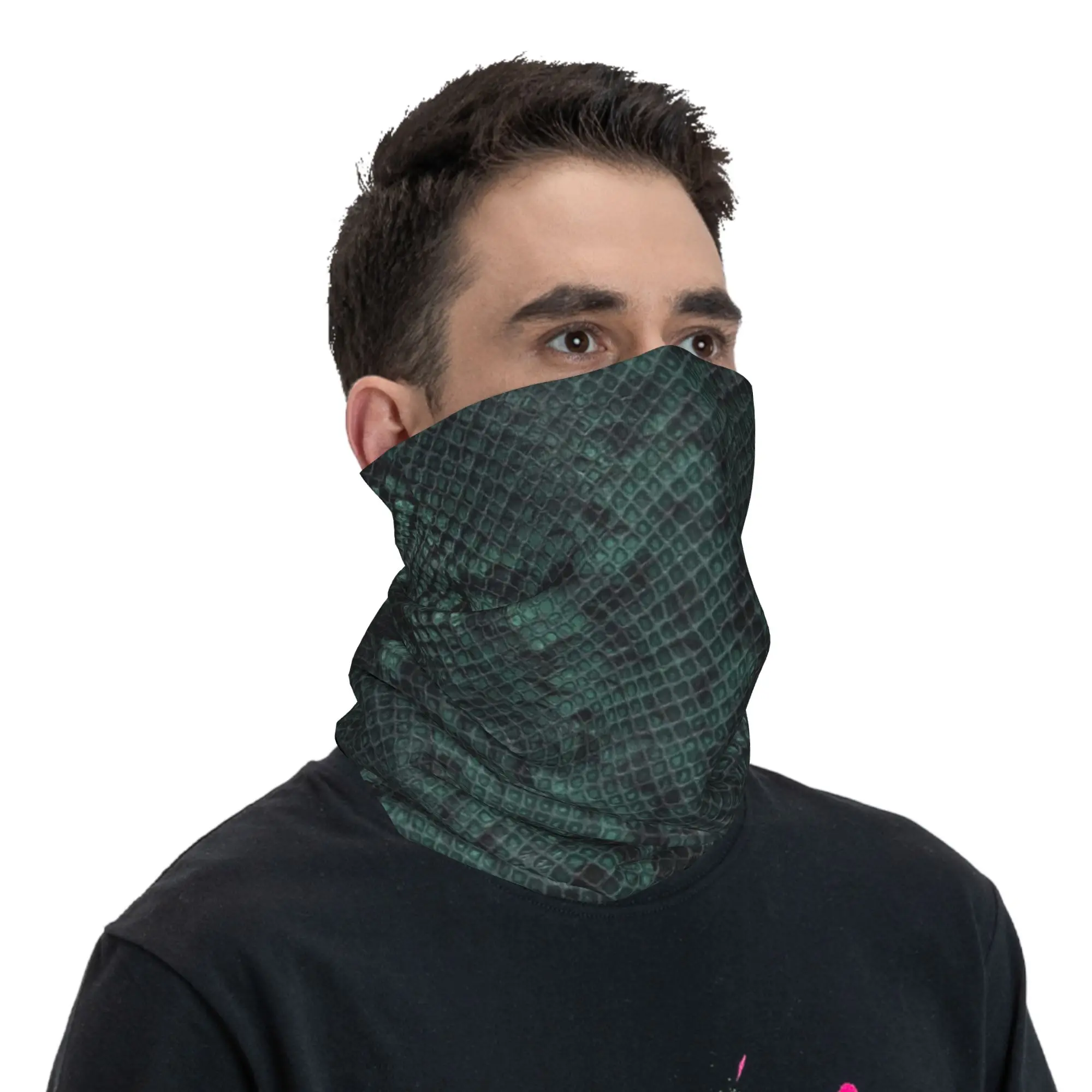 Snake Skin Reptile Bandana Neck Gaiter Printed Face Scarf Headband Running Unisex Adult Winter