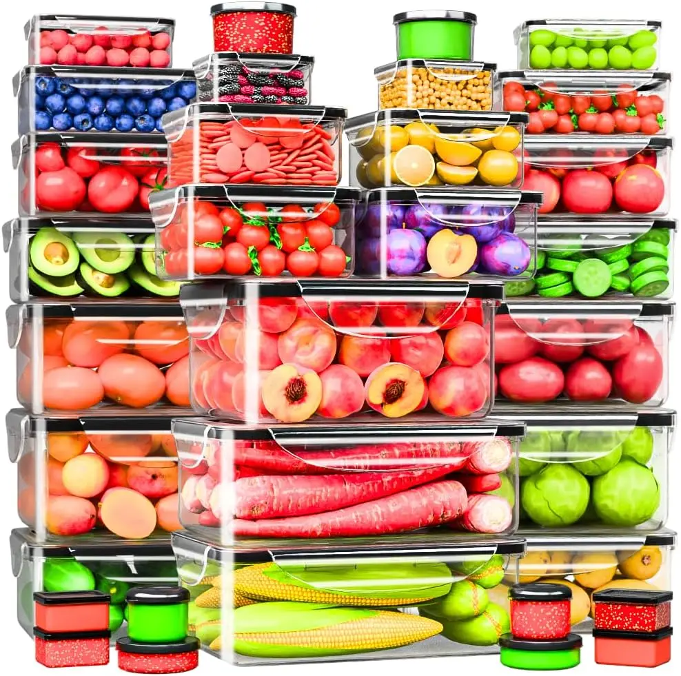 

66 Pcs Large Food Storage Containers with Lids Airtight-Total 19075ML Stackable Kitchen Bowls Set(31 Containers,31 Lid