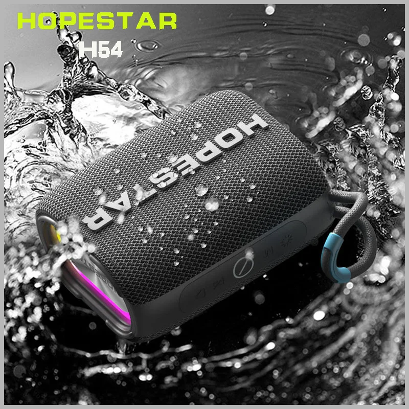 H54 outdoor portable wireless Bluetooth speaker IPX7 waterproof sports mini subwoofer 3D stereo sound effect with RGB light