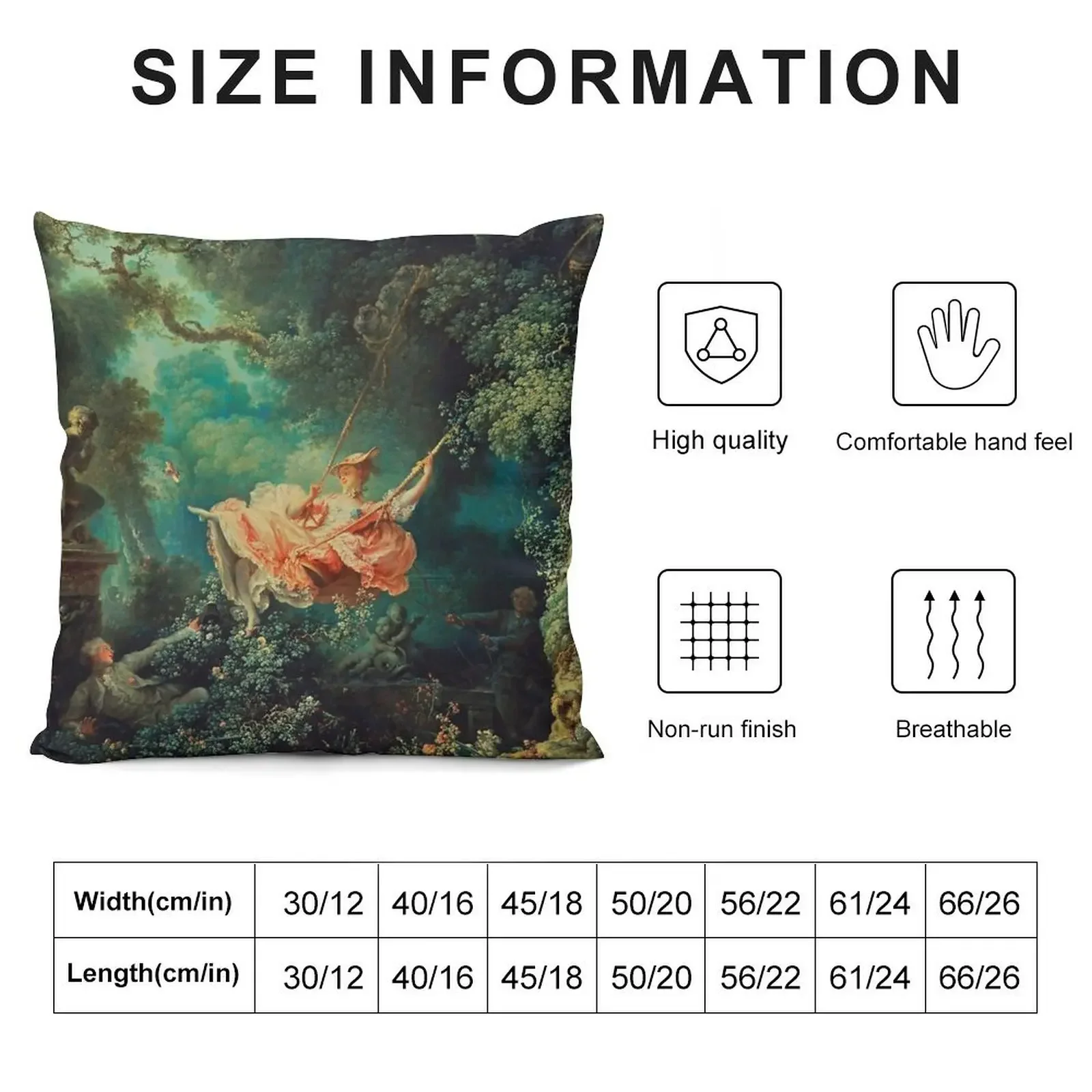 Jean-Honore Fragonard -The Swing Throw Pillow Pillow Cover Cushions Luxury Sofa Cushions Christmas Pillow Cases