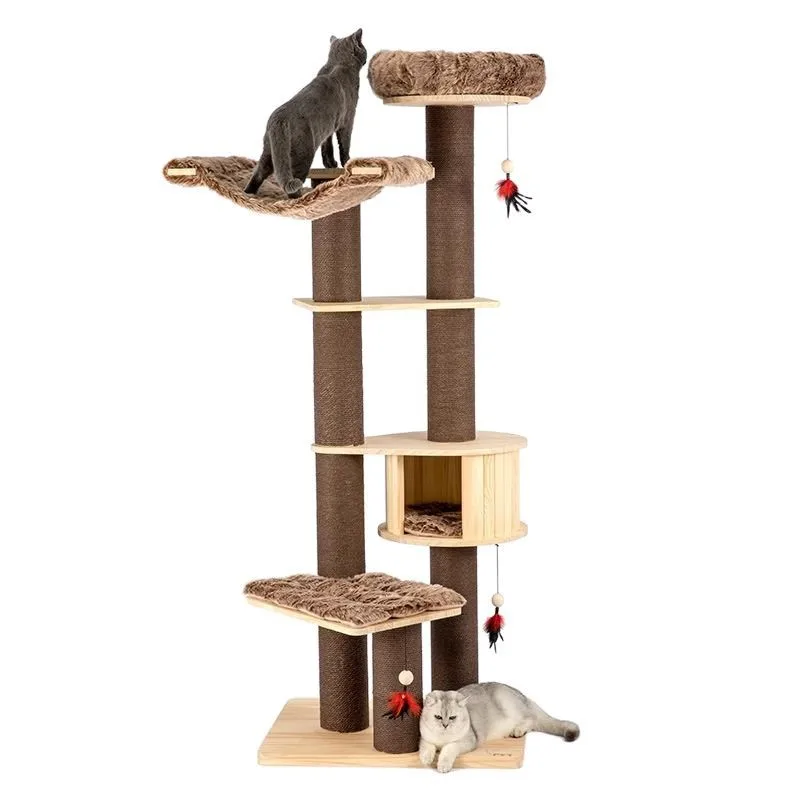 

Cat climbing frame, cat nest, cat tree, integrated pine solid wood