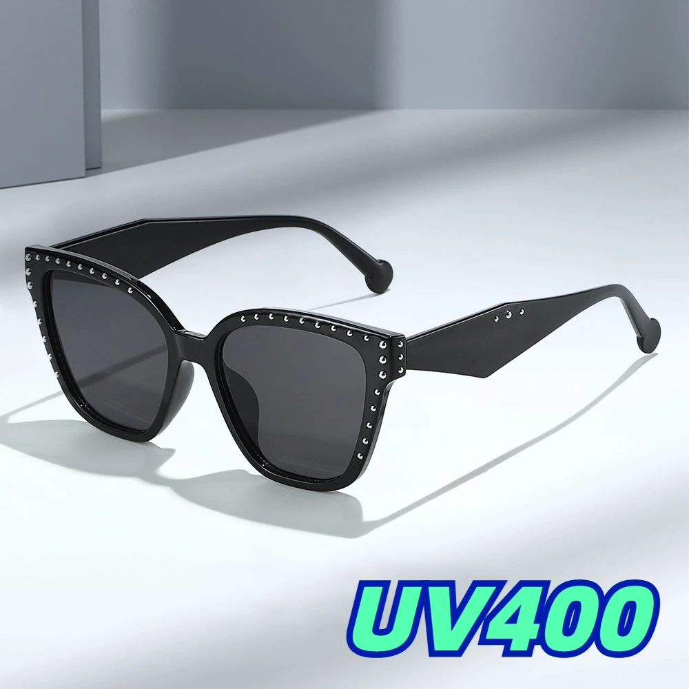 

Retro Fashion Diamond-Studded Sunglasses Trendy Square-Frame Street Style Sun Glasses Unisex UV400 Outdoor UV-Protective Shades