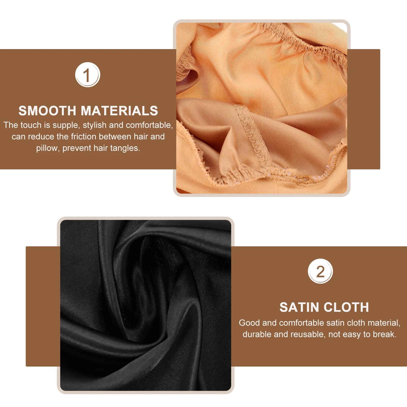 

2 Pcs Satin Sleep Bonnet Womens Caps Silk Sleeping Hats Hair Care for Woman Travel