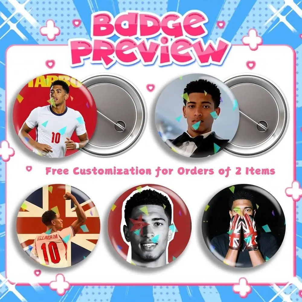 JB5-Jude B-Bellingham Round Badge Pins Creative Pins Bag Decor Accessories Fan Collection Gifts for Friends