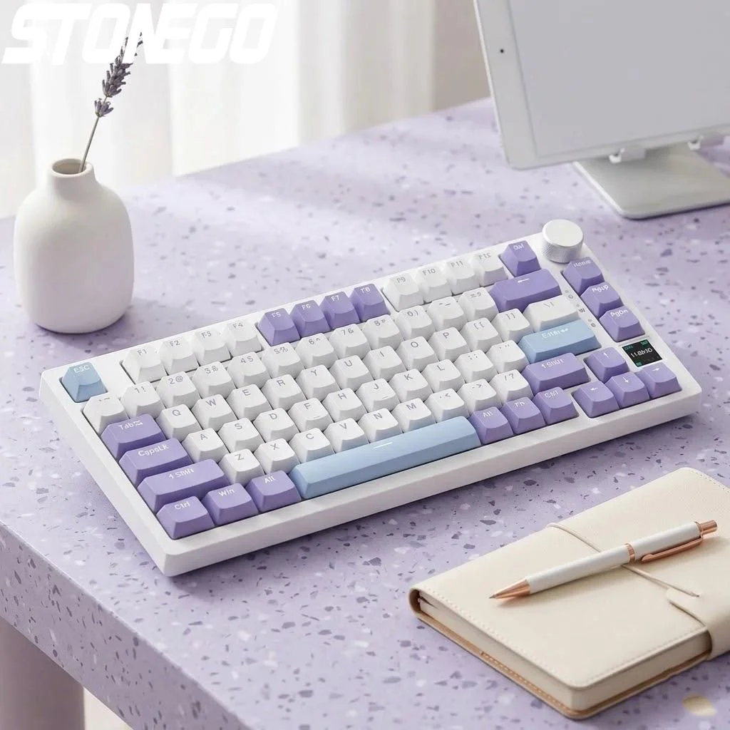 

75 Hot Swap Mechanical Keyboard TFT Display 4000mAh Bluetooth 24G Wired RGB LED Knob Control E Sports Windows Mac
