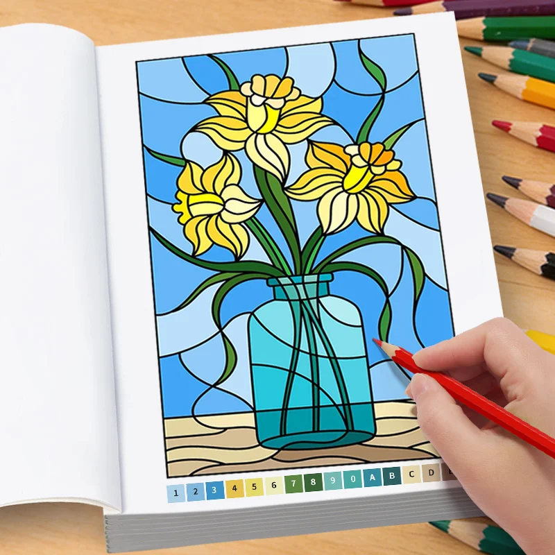 A Digital Drawing Book for Adults To Calm Down And Relieve Stress, Flower/Parrot/Bird/Character Theme, 32 Different Patterns