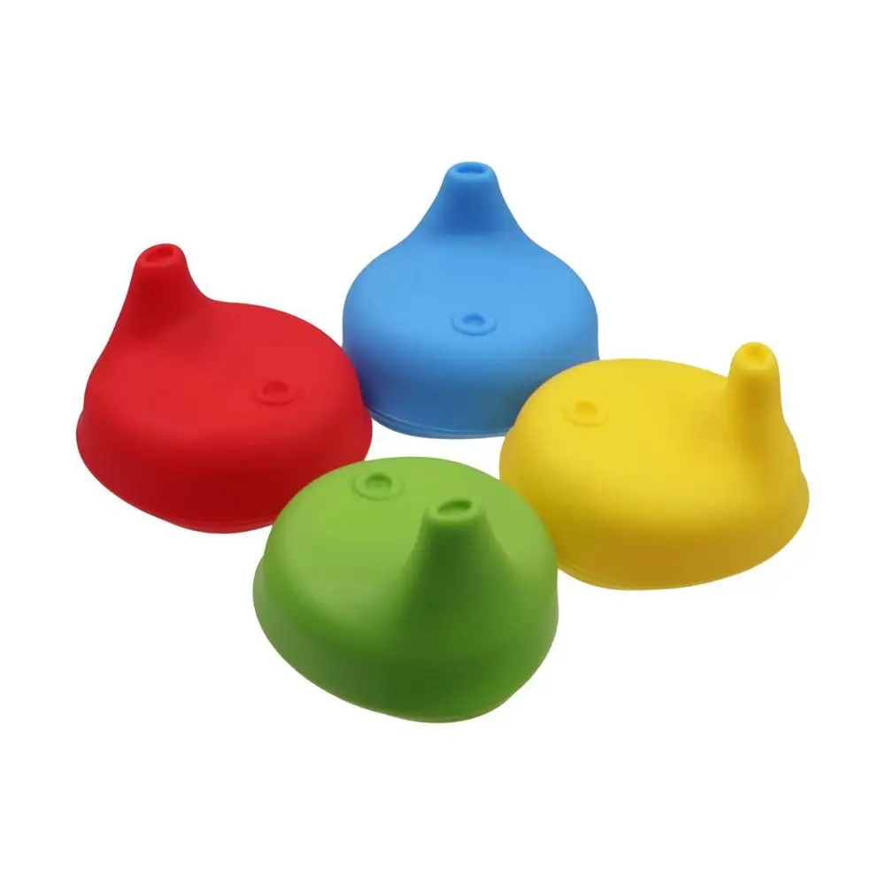 Seguro com buraco de palha saliente silicone canudinho tampas de copo à prova de vazamento extensível palha copo cobre à prova de respingo bpa-livre bebês