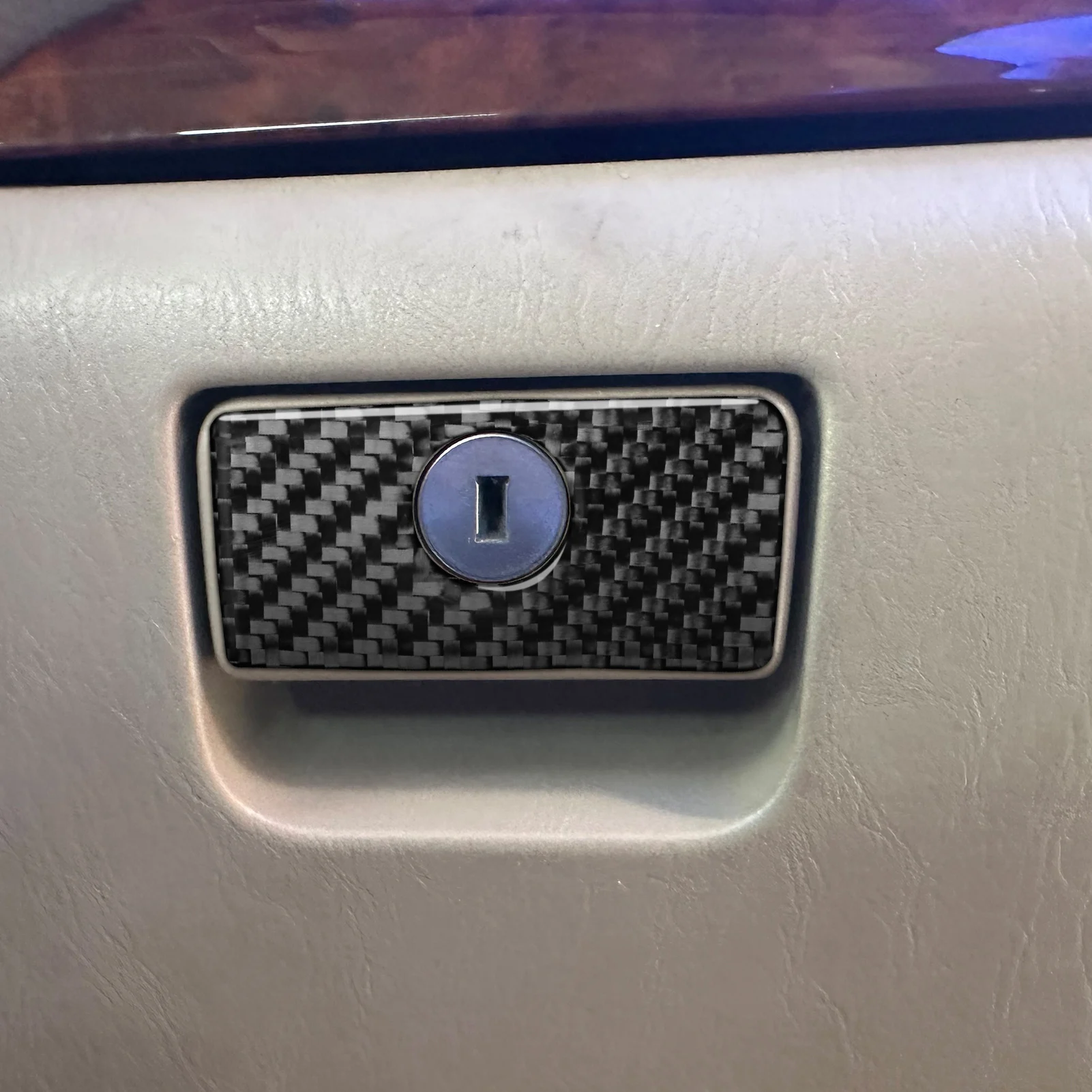 Soft Carbon Fiber Co-pilot Glove Storage Box Switch Trim Cover For Lexus GX470 For Toyota Prado 2003-2009 Interior Accessories