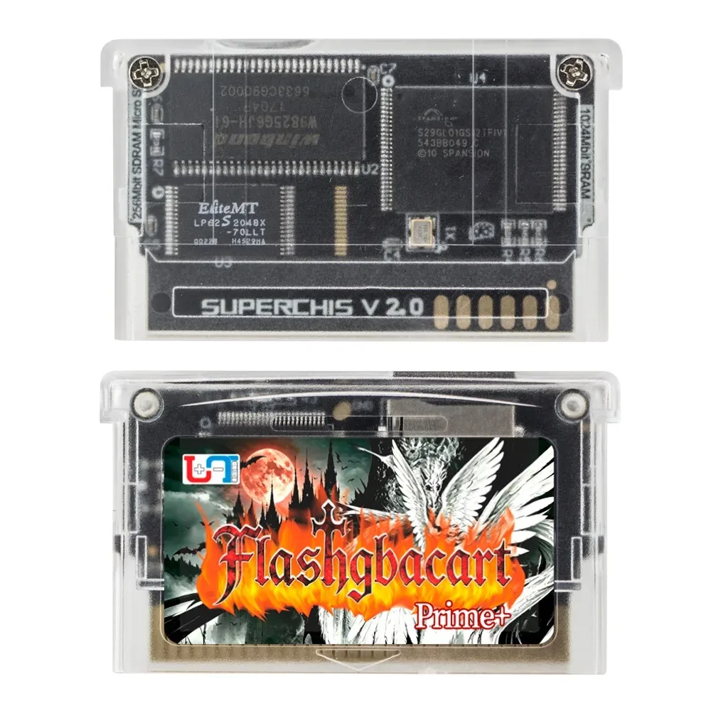 

SuperChis Prime+ FLASHGBACART V2.0 Superchis GBA Retro Game Accessory Compatible for NES NDS GBA SP GB Flash GBA Cart Emulator