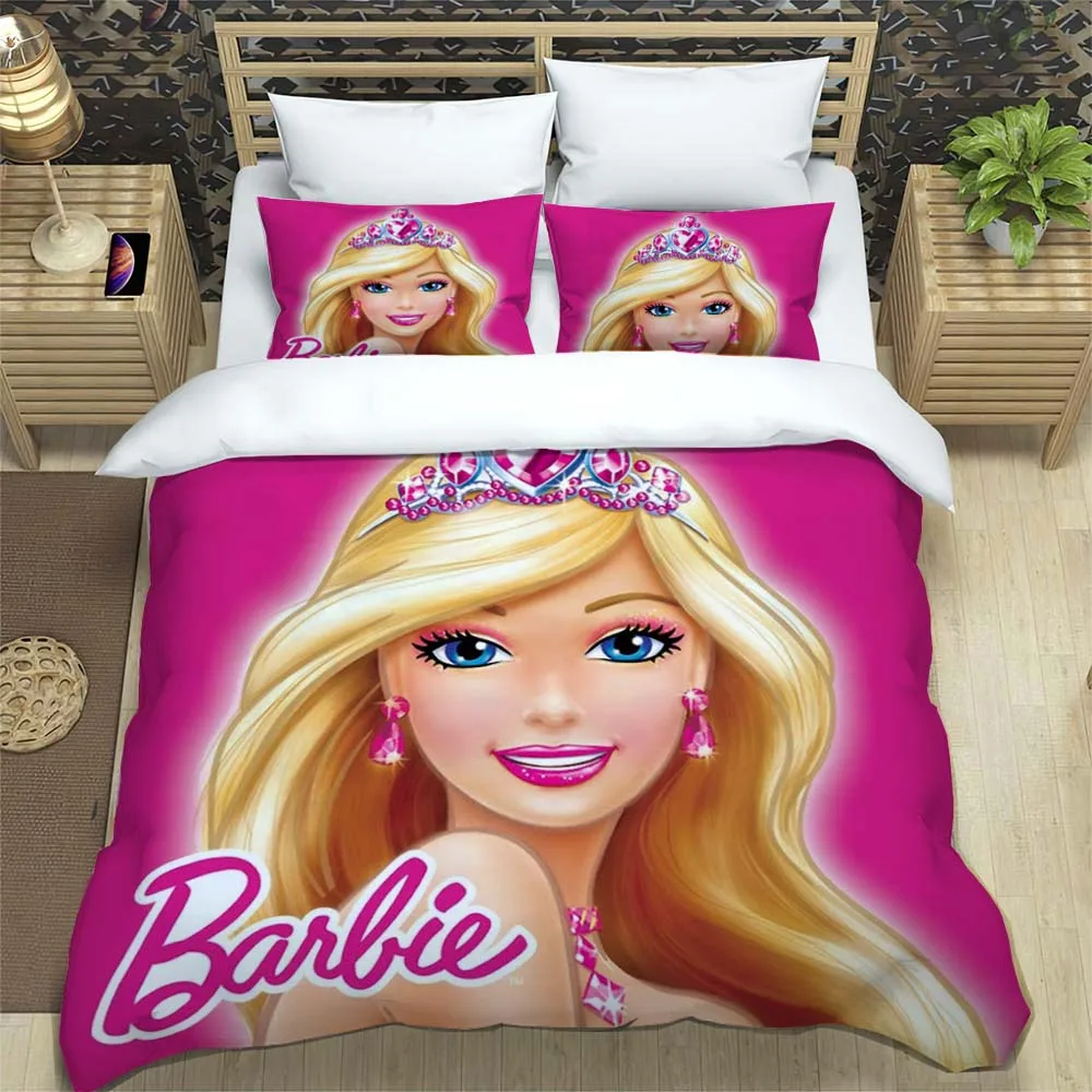 

Комплект постельного белья Барби с мультяшным 3d-рисунком