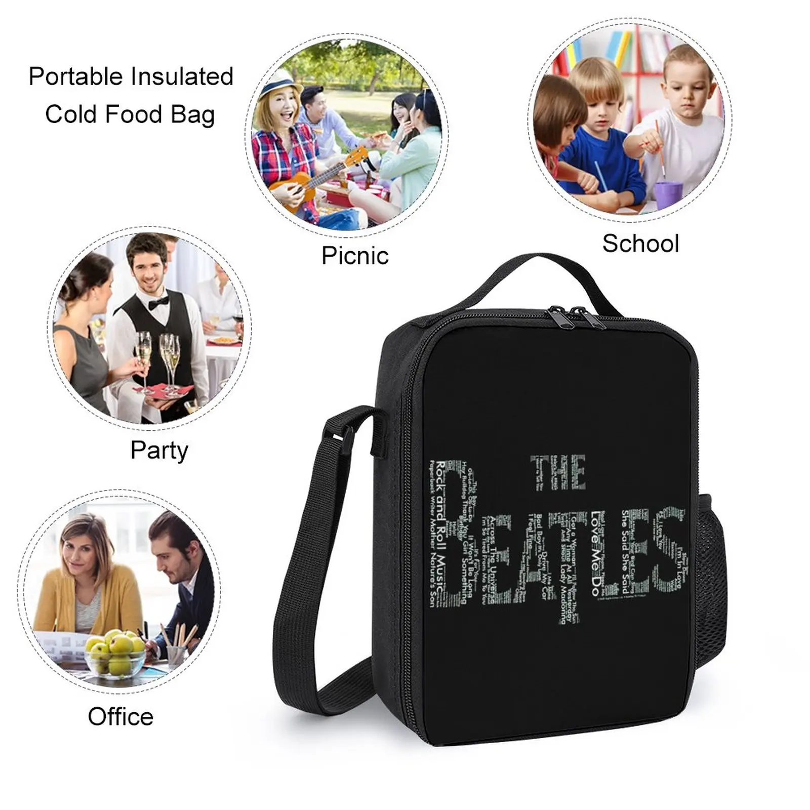 Guitarist Casual The Beatle Handsome Excellent Musician 4 3 in 1 Set 17 Inch Backpack Lunch Bag Pen Bag  Durable Knapsack Comfor