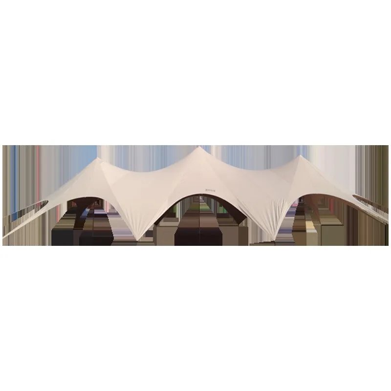 Himalayan camp with oversized 20-person outdoor three-peak canopy cotton tent camping rain-proof camping awning