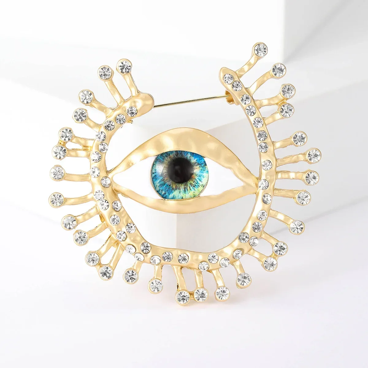 Luxury Jewelry Accessories Mystical All-Seeing Eyes Men& Women Brooch Shiny Gold Color Lapel Pin For Meeting School