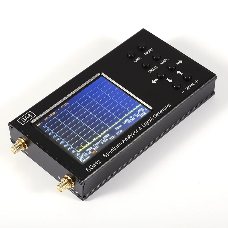 เครื่องวิเคราะห์สเปกตรัมแบบมือถือ SA6 ใช้ซ้ำได้ 35-6200Mhz เครื่องกำเนิดสัญญาณ WiFi CDMA ตัวทดสอบสัญญาณ 6G สำหรับการวัดที่แม่นยำ