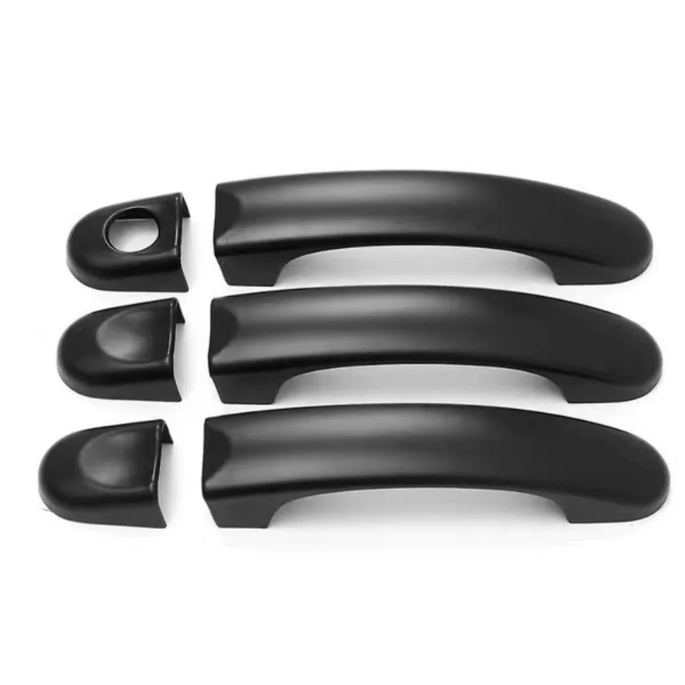 Car Upgrade Chrome Silver Carbon Fiber Matte Black Door Handle Cover For Volkswagen Caddy Multivan Caravelle T5 T6 2003 - 2009