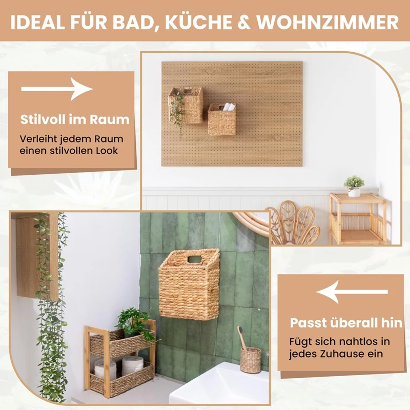 

Набор из 2-х подвесных корзин для хранения - настенные корзины ручной работы для почтовых, документов, книг и аксессуаров - для прихожей, кухни-A68X