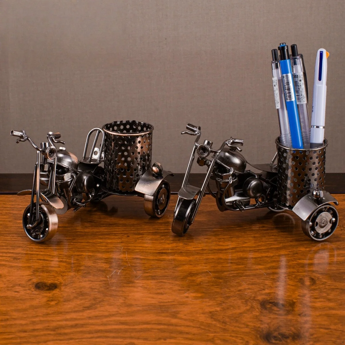 ヴィンテージバイクモデル金属製三輪鉄製アートバイクペンホルダ - Vintage And Collectible Toys のレビューと価格