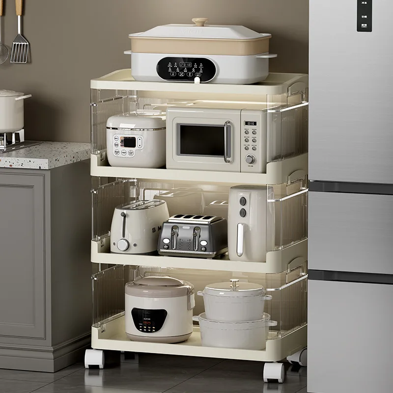 

Free Installation,Foldable Kitchen Storage Rack,Multi-layer Storage Cabinet, Living Room, Baby Toy Storage Rack Dish Drying Rack