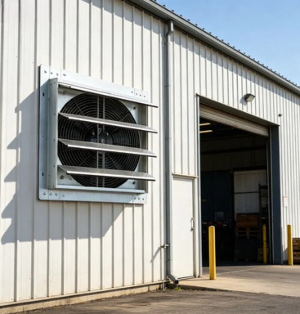 

Wall Mounted Shutter Exhaust Fan Automatic Shutter with Thermostat Variable Speed Controller 0.85A 1200 CFM