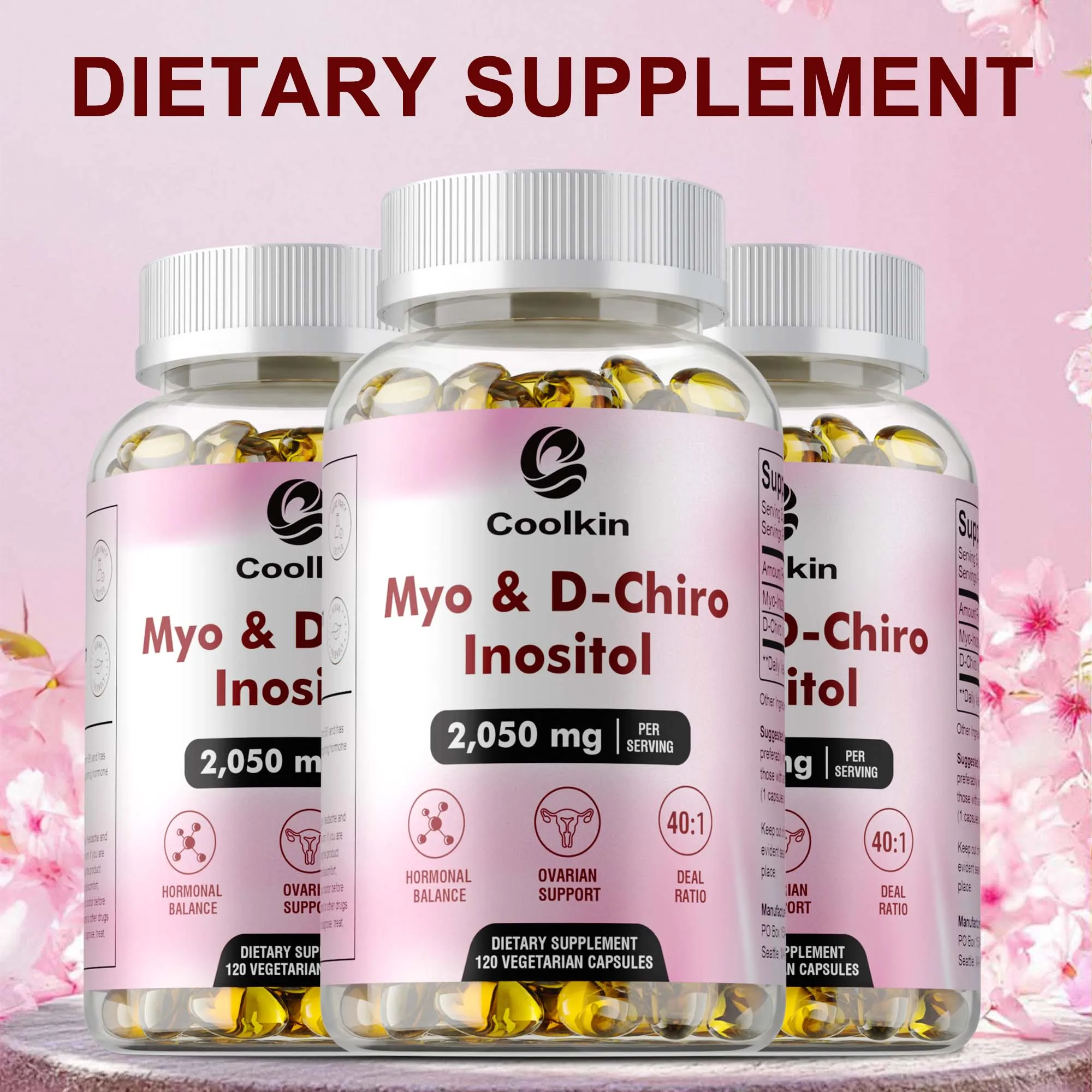 Myo & D-Chiro Inositol - Regulate Menstrual Cycle Fertility Supplements for Women, Improves Immunity, Hormonal Balance