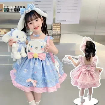 Miniso Cinnamoroll My Melody Princess Dress for Children, Anime Cartoon Dresses, Lolita Princess Dresses, Kawaii, Cinnamoroll, Presentes de Halloween, Festa de verão, Doce menina