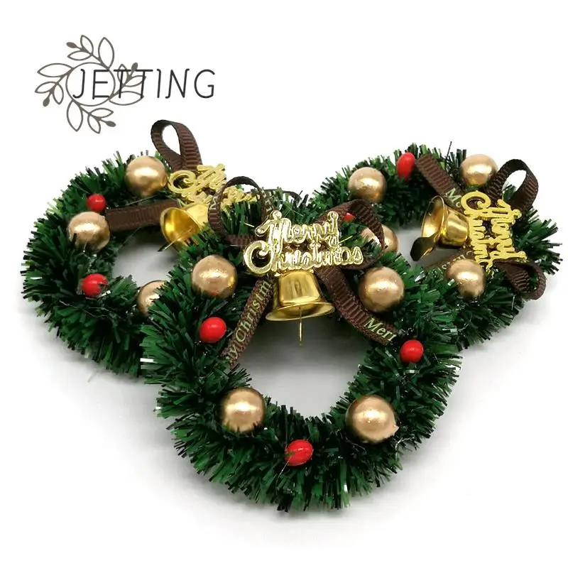 Miniature Christmas Wreath Mini Hanging Xmas Wreath Dollhouse Christmas Tree Decoration Garland Wall Decoration Accessories