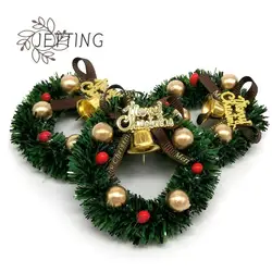 Miniature Christmas Wreath Mini Hanging Xmas Wreath Dollhouse Christmas Tree Decoration Garland Wall Decoration Accessories