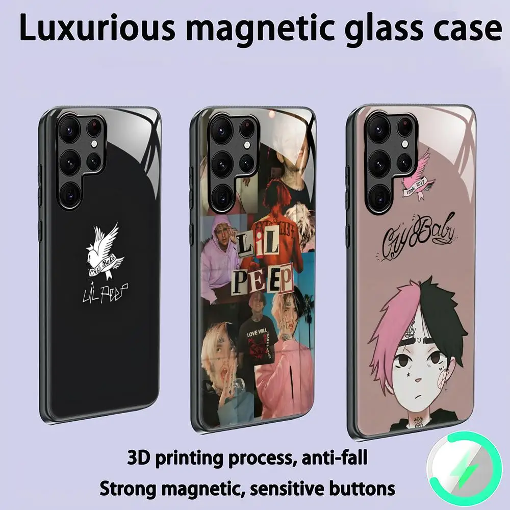 Популярный чехол для телефона Lil Peep Star для Samsung S26 S25 S24 S23 S22 S21 S20 Plus Ultra, стеклянный магнитный чехол