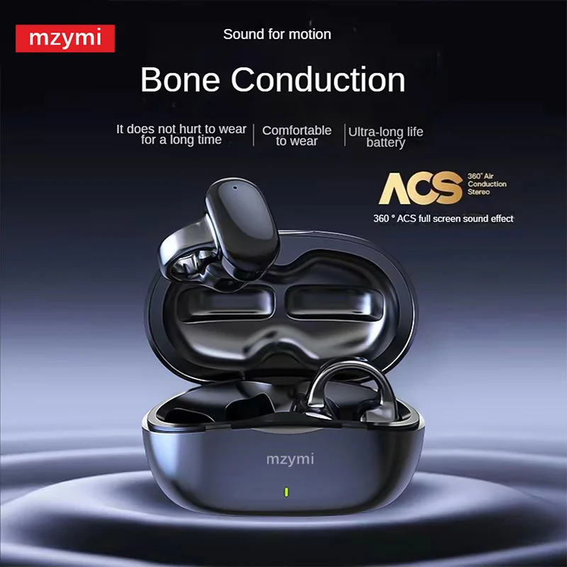 

mzymi i13 Wireless Earbuds Bone Conduction Bluetooth5.3 Headphones Noise Cancelling Earphones Open Earclip Sport Headset