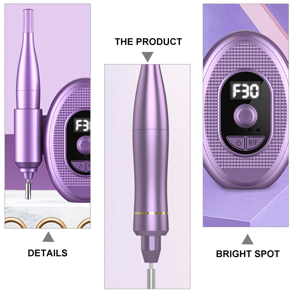 Taladro de uñas profesional ABS de aleación de aluminio, lima de pulido eléctrica, poco ruido, ligero, para manicura y pedicura, cuidado fácil