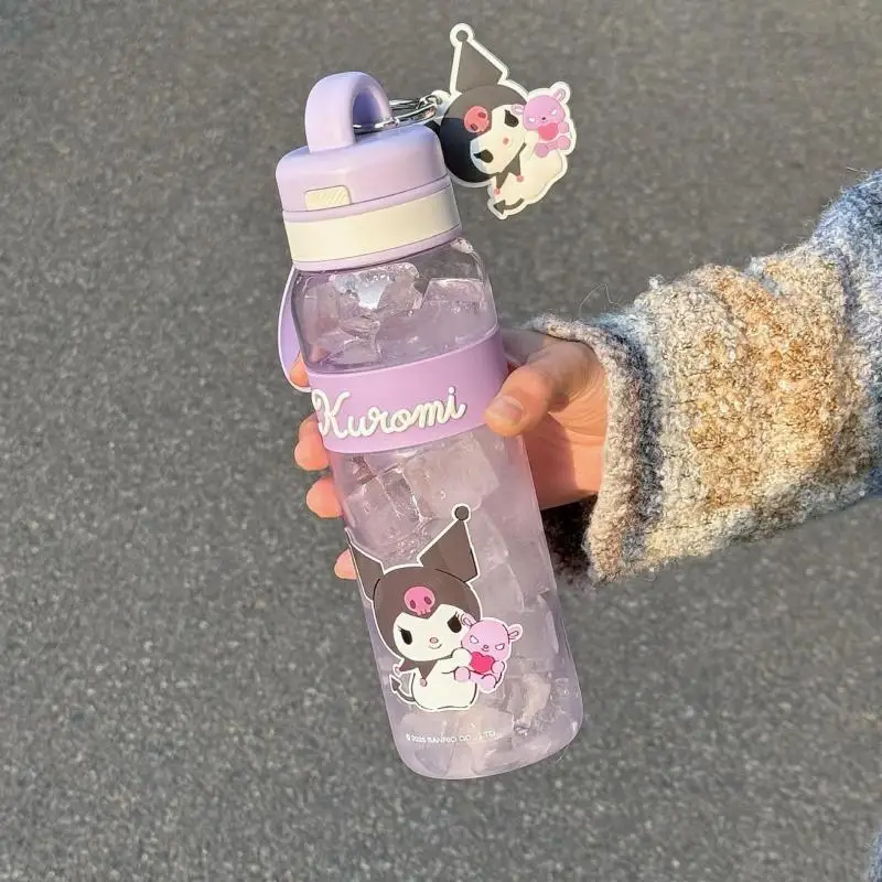 

Kuromi Sanrio Cartoon Water cup plastic straw cup trendy cool new portable cup girl Kawaii Hot Sell Sweet cute plastic straw cup