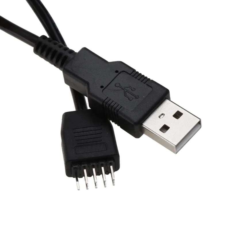 رأس USB إلى USB من النوع A كابل محول اللوحة الأم، 9 دبوس ذكر لكتابة محول كابل اللوحة الأم ذكر