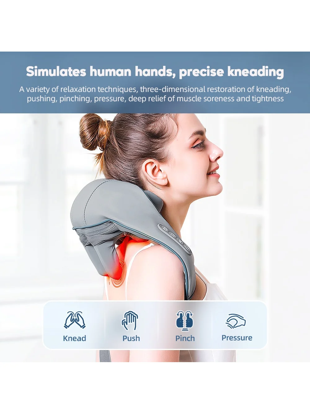 

Горячий компресс-массажер для трапециевидных мышц, массажа плеч и шеи, электрическая шаль для разминания, многофункциональные массажные вставки для спины