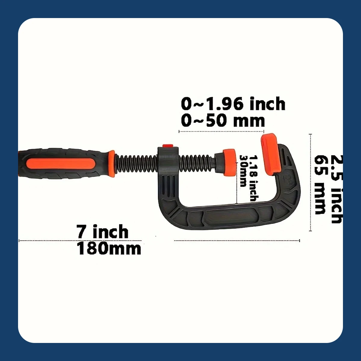 Duas braçadeiras de mola de 7 polegadas com forte força de fixação, braçadeiras de abertura de mandíbula de mola resistentes de nylon plástico reforçado