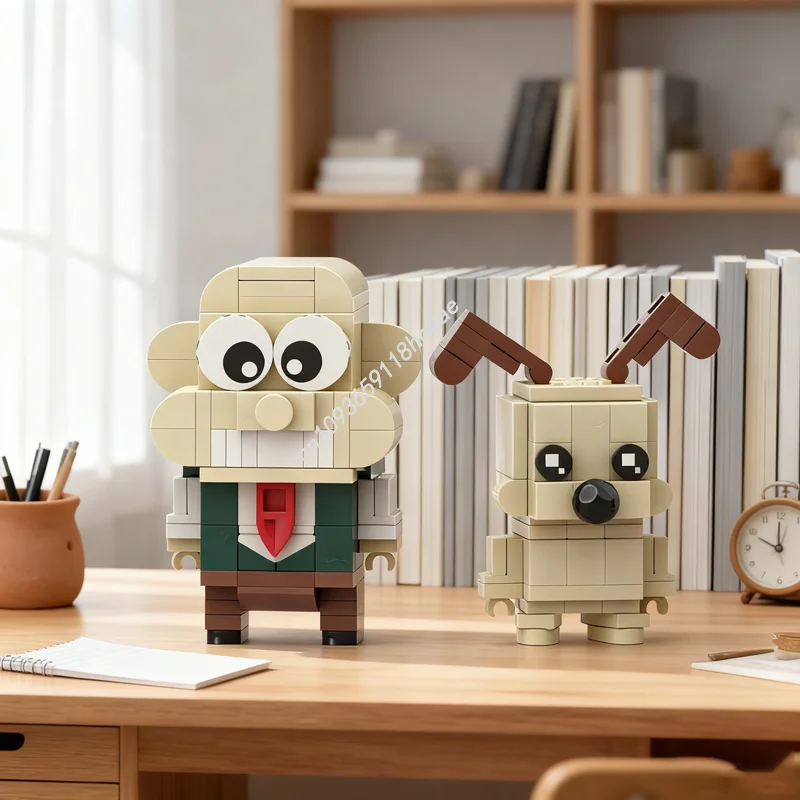 

178pcs MOC Wallace And Gromit Brickheadzed Model Building Blocks Toy Construction Christmas Gift DIY Idea Education Brick