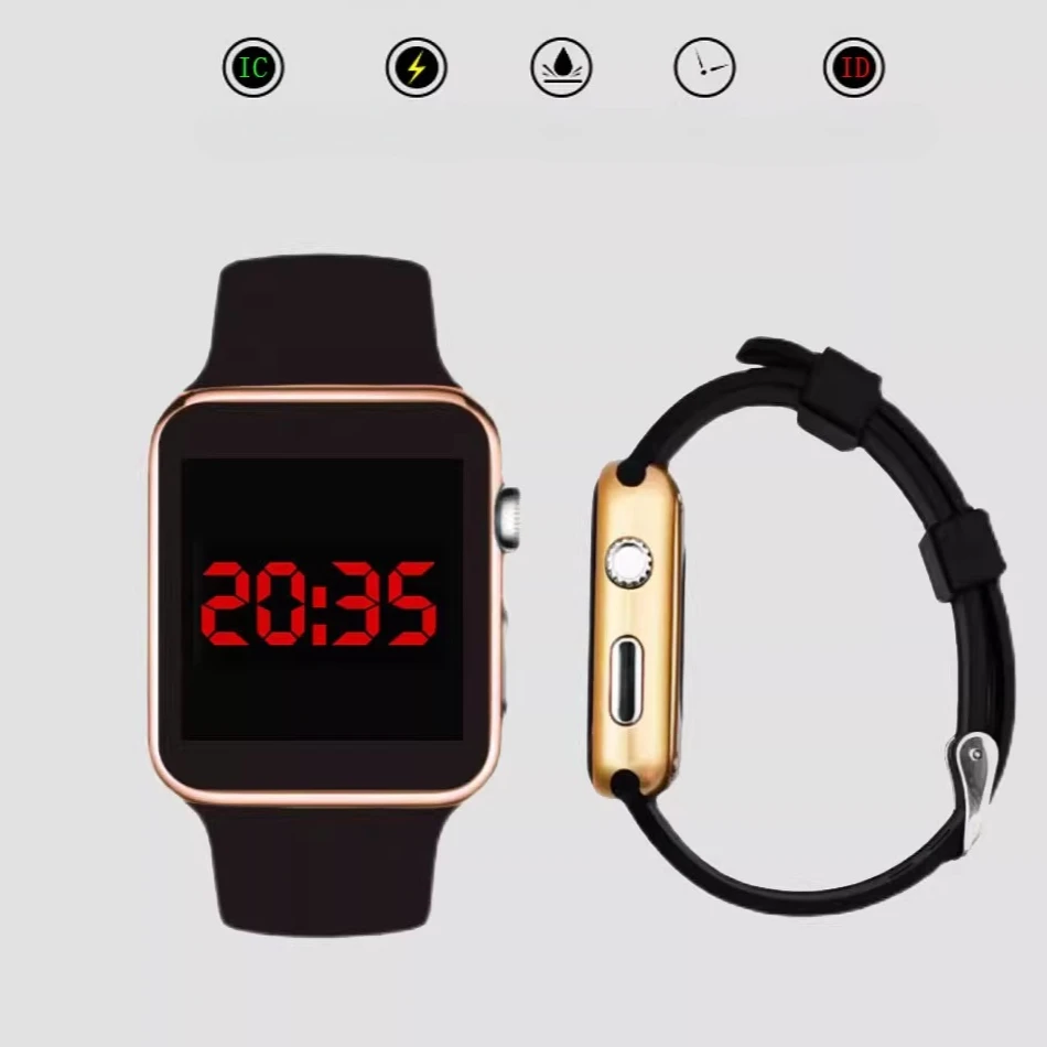 Relógios digitais das mulheres dos homens eletrônico quadrado led esporte relógio de pulso moda casual simples silicone feminino reloj para mujer